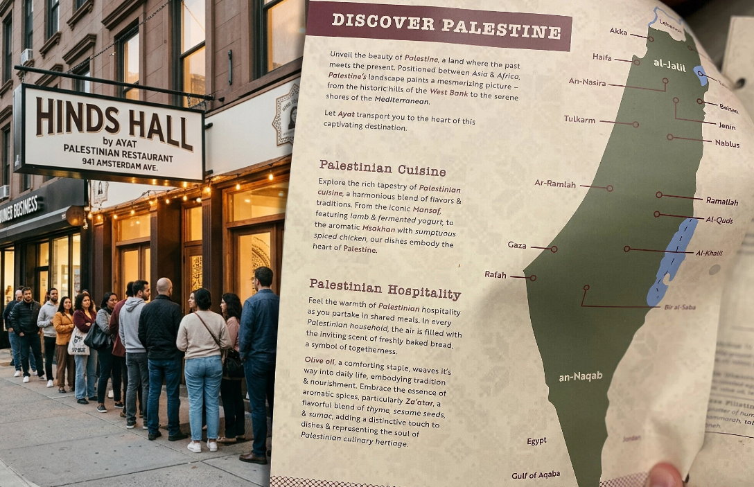 New York il ristorante palestinese che cancella Israele dalle mappe e conquista il quartiere