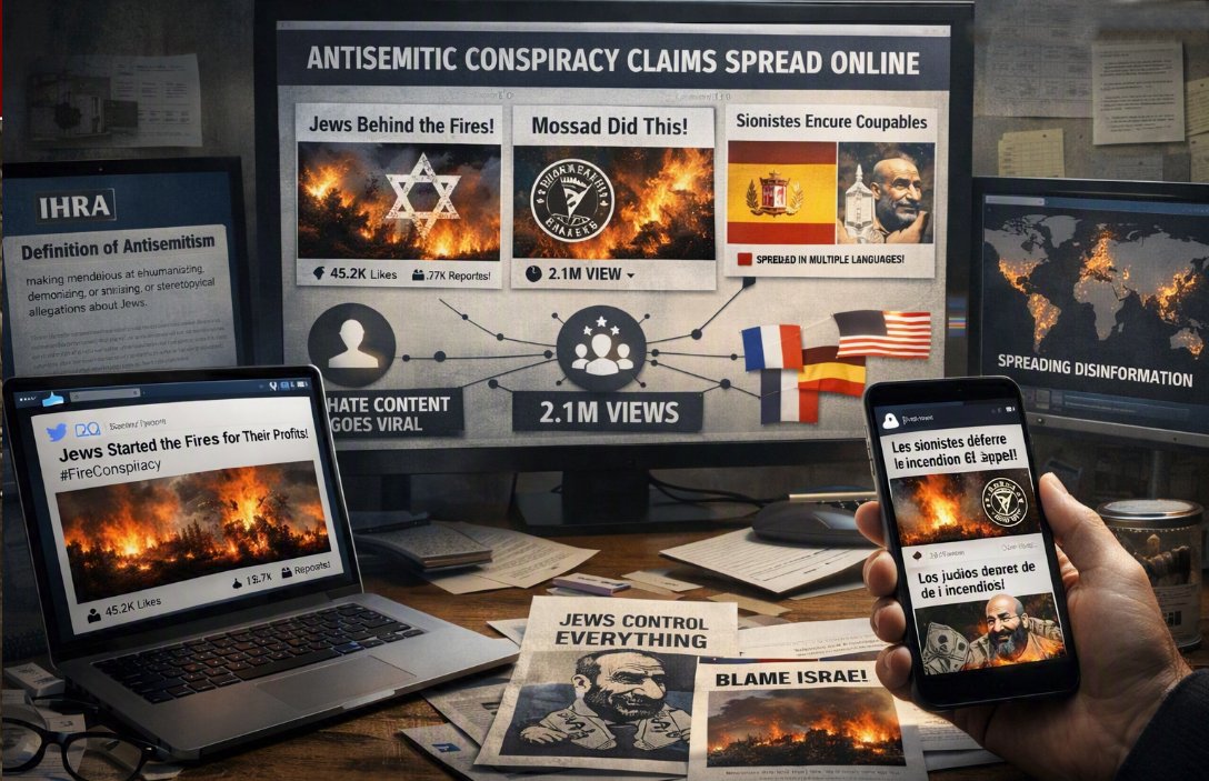 Incendi in Europa. Nuova ondata di complotti antisemiti online