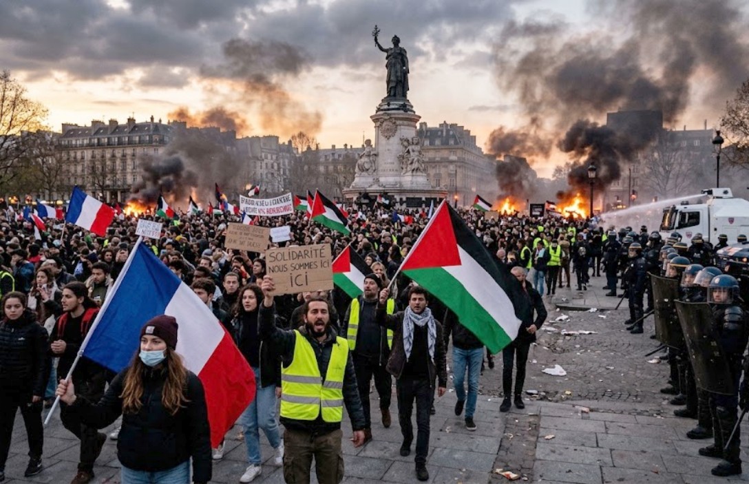 Parigi, guerriglia tra bandiere palestinesi e saccheggi