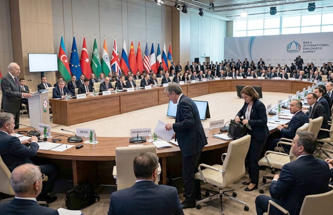 Herzog a Baku. L'Iran abbandona la sala
